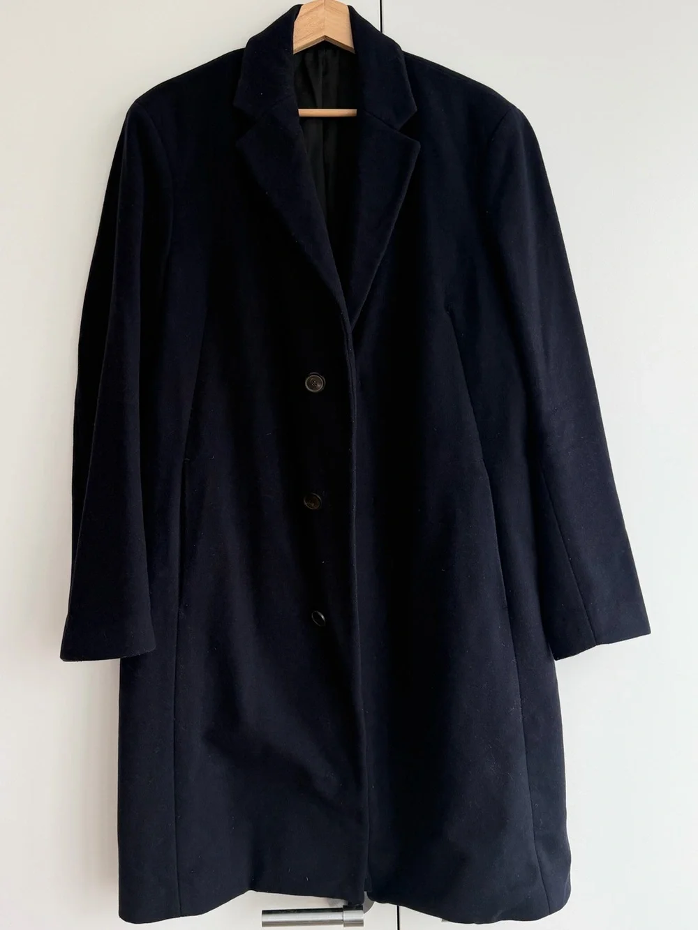 Theory Men's Navy Wool Full Length Coat